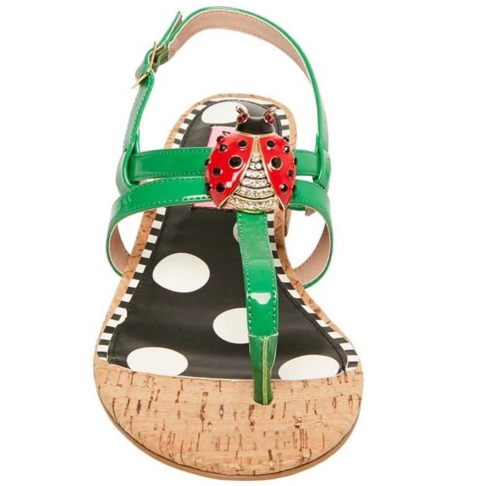 BETSY JOHNSON Buggy Women's Ladybug Embellishment Slingback Sandals Size 6M NEW - Picture 2 of 13